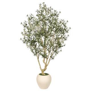 Realead 7ft Olive Trees Artificial Indoor with 15in Large Exquisite Planter | Tall Faux Olive Tree 7 Feet Natu