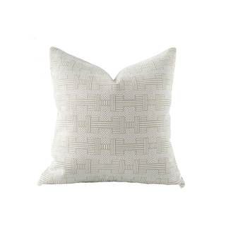 Croker Horse 18x18'' Inches Throw Pillow Cushion Cover - Emma Beige Birch Stripe Pattern Series Luxury Couch S