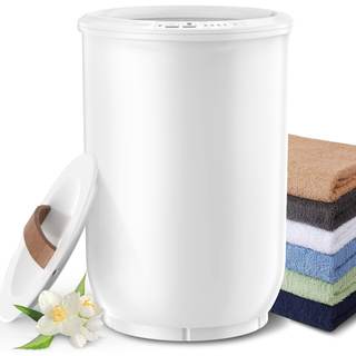 FLYHIT Large Towel Warmer for Bathroom - Heated Towel Warmers Bucket, Wood Handle, Auto Shut Off, Fits Up to T