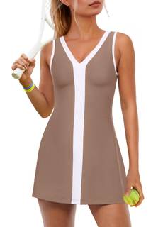 ReachMe Womens Tennis Dresses with Shorts Golf Outfits Athletic Dresses Active Workout Dress Activewear Small 
