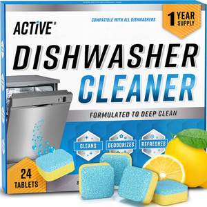Dishwasher Cleaner And Deodorizer Tablets - 24 Pack Deep Cleaning Descaler Pods for Dish Washer Machine, Heavy
