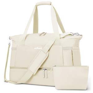 Gym Bag for Women, Personal Item Travel Bag with Shoes Compartment for Trip | Weekender Overnight Duffel Bag w