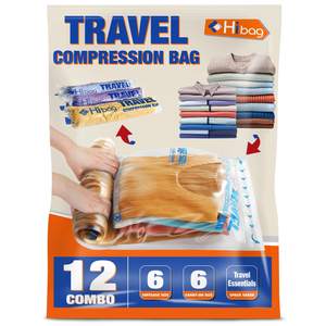 Compression Bags for Travel Essentials, Roll Up Bags No Vacuum Needed | for Cruise Flight, Extra Thick, Luggag