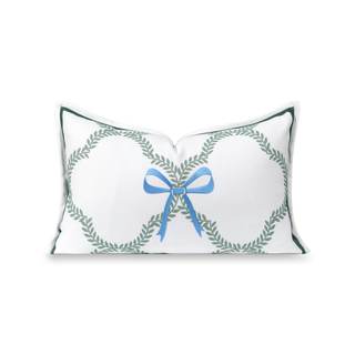 Hofdeco Premium Coastal Grandmillennial Patio Indoor Outdoor Lumbar Pillow Cover Only, 12"x20" Water Repellent