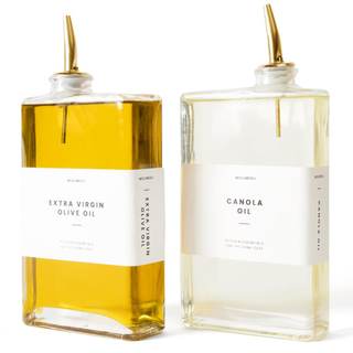 Molimoli Olive Oil Dispenser Bottle for Kitchen, Automatic Pourer, Glass Thin Bottle Dispenser for Kitchen, Ol
