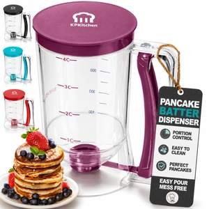 KPKitchen Pancake Batter Dispenser - Kitchen Must Have Tool for Perfect Pancakes, Cupcake, Waffle, Muffin Mix,