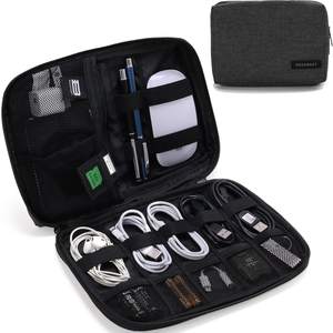 BAGSMART Travel Electronics Organizer, Phone SD Card, Men Women, Black | Travel Cord Organizer, For Travel Ess