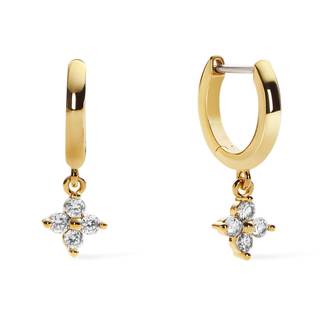 Ana Luisa Huggie Hoop Earrings - Solitaire Pendant Charm Earring - Dainty Hoop Earrings in 14K Gold Plated & S