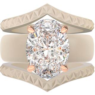Rinfit Stackable Silicone Ring Set with Oval Cut CZ | AAAAA Grade Cubic Zirconia, Solitaire Engagement Ring fo