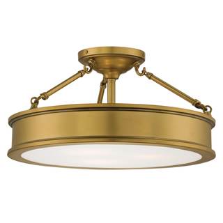 Minka Lavery 4177-249 Harbour Point Semi-Flush, 3-Light, 300 Total Watts, 19-in H x 9.75-in W, Liberty Gold Li