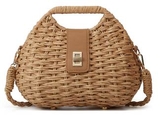 Casual Straw Beach Bags For Women Dumpling Bag Rattan Purses Summer Straw Crossbody Woven Handbag Purse Should