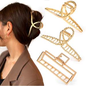 Mehayi 3 PCS Metal Large Claw Clips for Thick Heavy Hair, Strong Hold Big Non-Slip Hair Catch Barrette Jaw Cla