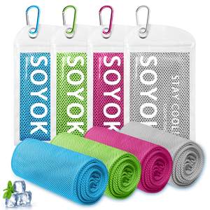 4 Packs Cooling Towel, 40" x 12" Microfiber Cooling Towels for Neck and Face, Soft Breathable Gym Towel for Wo