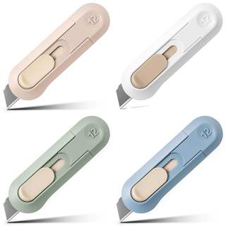 4pcs Utility Knife Box Cutters, Retractable Letter Opener, Sharp Cartons Cardboard Cutter Razor Knife for Chri