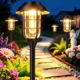 LETMY Solar Pathway Lights Outdoor, 8 Pack Bright Solar Lights Outdoor, IP65 Waterproof Auto On/Off Garden Lig