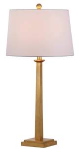 SAFAVIEH Lighting Collection – Andino Set of 2 Gold Leaf Table Lamps with White Drum Shades, 32-Inch Bedroom o