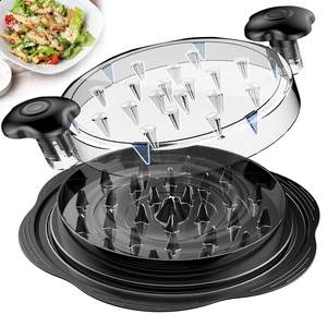 Chicken Shredder Tool Twist Large Meat Shredder with Brush&Fork, Black | Visible Chicken Breast Shredder, Stro