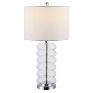 SAFAVIEH Lighting Collection Peli Modern Clear Glass 27-inch Bedroom Living Room Home Office Desk Nightstand T