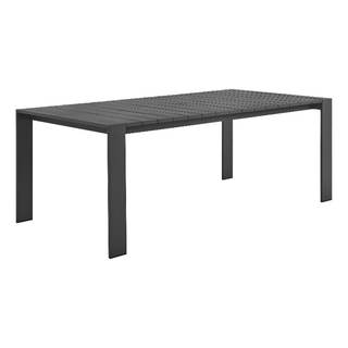 Modway Tahoe Outdoor Patio Powder-Coated Aluminum Rectangular Dining Table in Gray - Large 83 Inch Patio Table