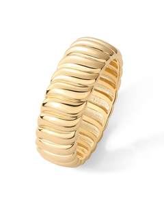 PAVOI 14K Gold Plated Chunky Statement Ring | Chunky Stackable Wide Band for Women Yellow Gold 8