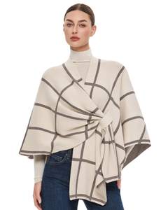 PULI Women Elegant Shawl Wrap Open Front Poncho Sweater Spring Fall Winter | Soft Loop Tab Lets You Style as a