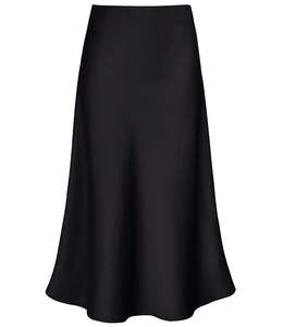 Modegal Women's Satin Midi Skirt Flared Casual A Line Silky Long Skirt | Satin High Waist Hidden Elasticized W