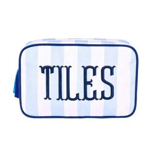 Empty Mahjong Tile Bag with Zipper, Thickened Stripes Storage Pouch for 166 American Mahjong, 9.4 x 6.1 x 3.1 