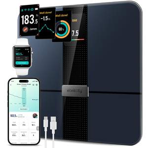 Etekcity Smart Scale for Body Weight and Fat, BMI, FSA Eligible, Black | HSA Eligible, Digital Scale for BMI, 