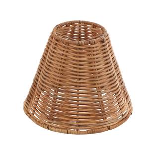 Aspen Creative 51003 Empire Clip-On Chandelier Lamp Shade, Natural Rattan, 3" Top x 6" Bottom x 5" Slant Heigh