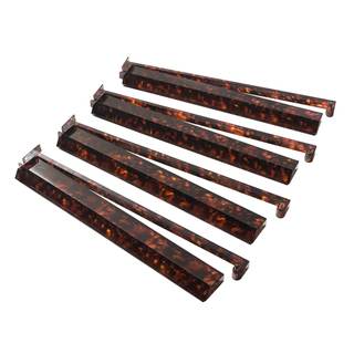 Mahjong Racks Set of 4, 17.5 Inch Tortoise Shell Finish ABS Mahjong Tile Racks with Pushers, Stylish Game Nigh