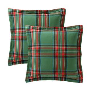 Levtex Home - Spencer Plaid Green Euro Shams - Tartan Plaid - Green, Navy, Red - One Euro Sham Set of 2 (26 x 