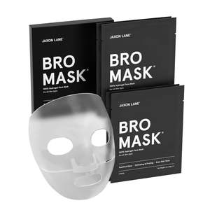 JAXON LANE Bro Mask Korean Face Mask for Men, Hydrogel Masks, 1 x 4 Pack | Collagen, Vitamin C and Hyaluronic 