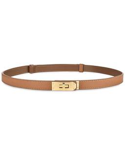 ANHAISHUILV Women's Skinny Leather Belt with Adjustable Golden Turn-Lock Buckle - Ideal for Dresses, Jeans, an