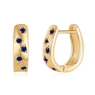 Chunky Gold Cubic Zirconia Hoop Earrings for Women Trendy,Colorful Gold CZ Statement Earrings,Crystal Geomerti