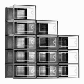 Kuject X-Large Shoe Storage Boxes 12 Pack, Clear Stackable Shoe Organizer | Shoe Case for Closet, Entryway & U