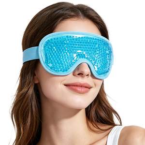 NEWGO Cooling Eye Mask for After Surgery, Reusable Gel Face Ice Pack, Blue | Reversible Dual-Sided Design, Hot