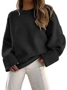 ANRABESS Women's Oversized Sweaters 2026 Long Sleeve Fuzzy Knit Casual Chunky Pullover Sweater Fall Outfits Cl