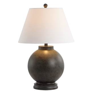 JONATHAN Y Sophie 26" Resin Sphere Table Lamp Sculptural, Dark Gray | Transitional Contemporary Desk Light, Wh