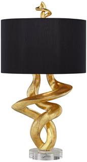 Impressions 33" Table Lamp Base Gold Leaf Modern Large Sculptural | Sculpture Luxury Living Room Bedroom Bedsi