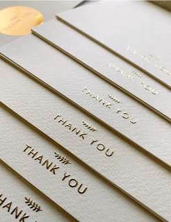 RUN2PRINT (36 Pack) Thank You Cards With Envelopes & Gift of 36 Foiled Stickers - Elegant Emboss Rose Gold Foi