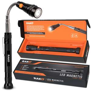 RAK Magnetic Pickup Tool Gifts for Men - Telescoping Magnet with LED Flashlight and 22 Inches Extendable Neck,