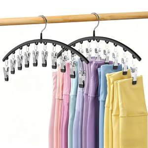 Volnamal Legging Organizer for Closet,2 Pack Metal Yoga Pants Hangers w/10 Clips Hold 20 Leggings,Space Saving