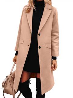 ANRABESS Womens Peacoat Notched Lapel Collar Single-Breasted Trench Coats Loose Casual Long Jacket 2025 Fall W