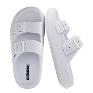 CUSHIONAIRE Fame Pillow Recovery Sandals for Women, Adjustable Double Buckle Waterproof EVA Cloud Slides for W