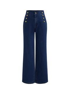 CIDER Womens Wide Straight Leg Jeans Denim Casual Business Button Pants | High Waisted,Trendy Fashion Denim Me